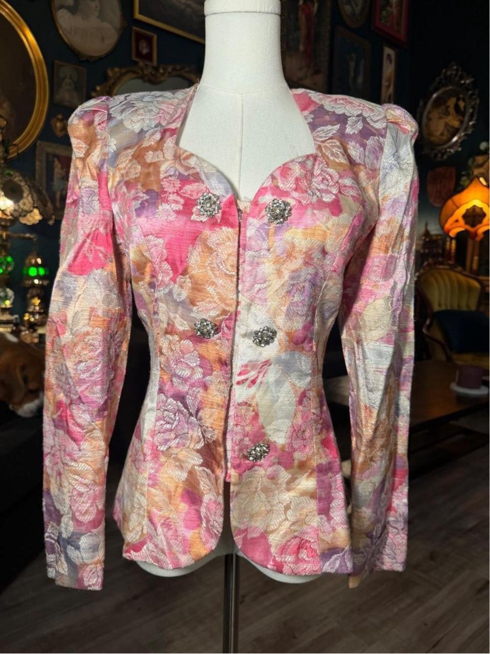 Vintage Margaret’s Lubbock Texas Floral Brocade Jacket Blazer | Size 6
